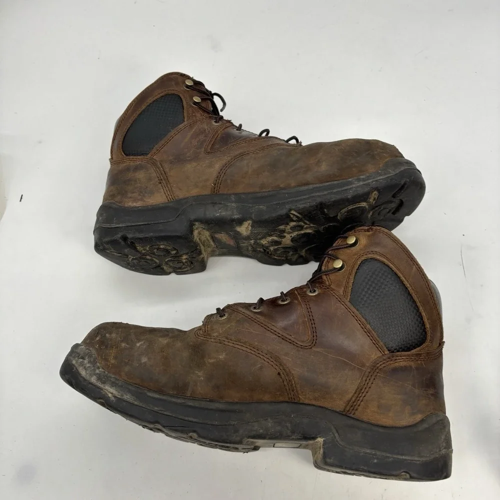 Red Wing 4421 Safety Steal Toe Boots Mens 10 EE 2E Brown Metguard 6